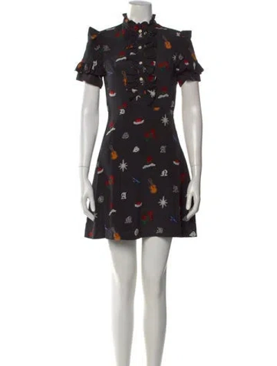 Pre-owned Sandro Silk Mini Dress In Black