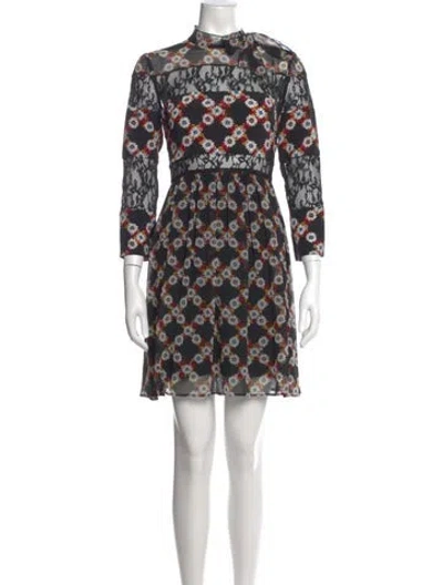Pre-owned Sandro Silk Mini Dress In Black