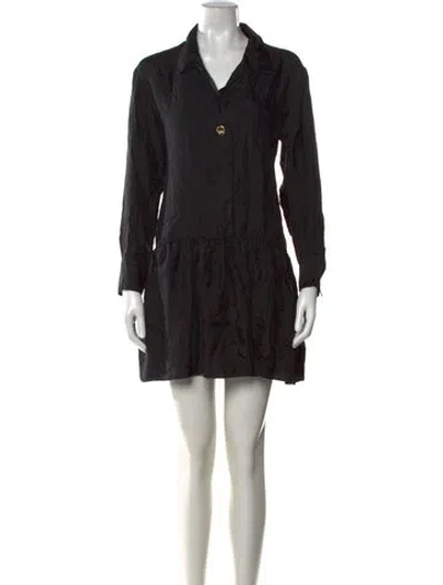 Pre-owned Sandro Silk Mini Dress In Black