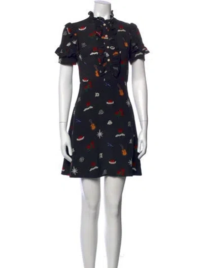 Pre-owned Sandro Silk Mini Dress In Black