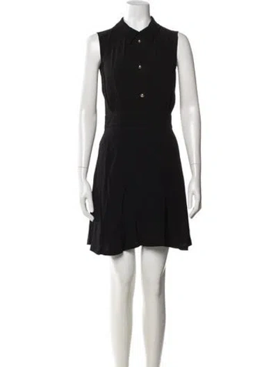 Pre-owned Sandro Silk Mini Dress In Black
