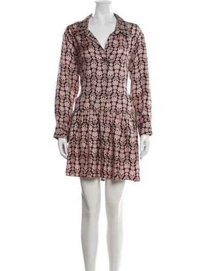 Pre-owned Sandro Silk Mini Dress In Black/pink