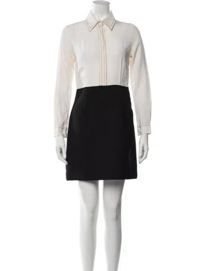 Pre-owned Sandro Silk Mini Dress In Black/white