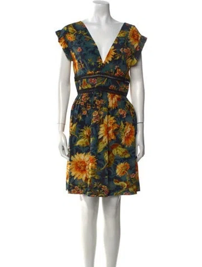 Pre-owned Sandro Silk Mini Dress In Blue