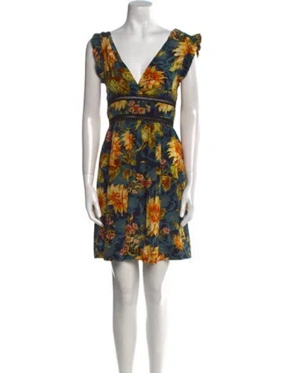 Pre-owned Sandro Silk Mini Dress In Blue