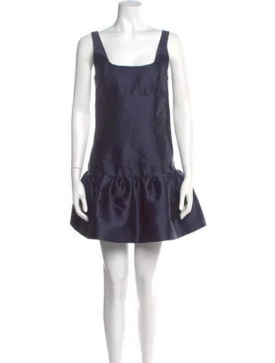 Pre-owned Sandro Silk Mini Dress In Blue