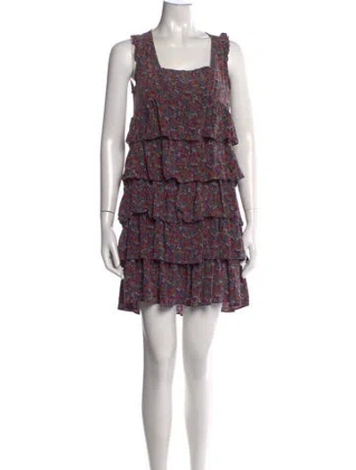 Pre-owned Sandro Silk Mini Dress In Blue