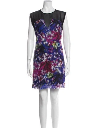 Pre-owned Sandro Silk Mini Dress In Blue