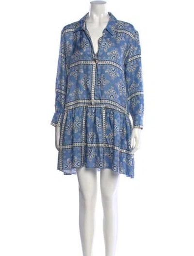 Pre-owned Sandro Silk Mini Dress In Blue
