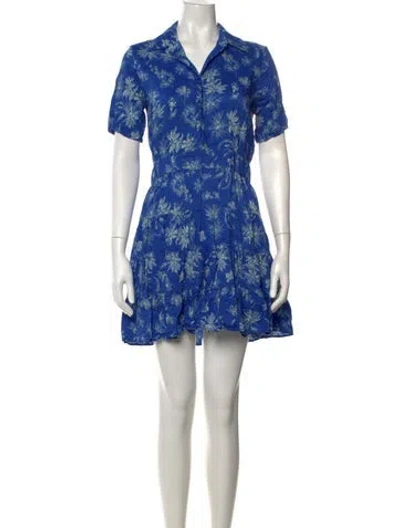 Pre-owned Sandro Silk Mini Dress In Blue