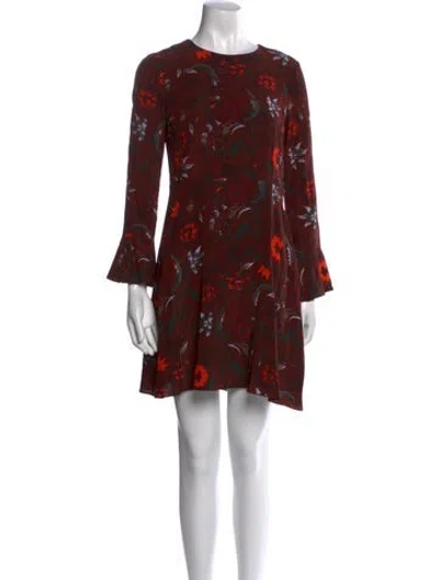 Pre-owned Sandro Silk Mini Dress In Burgundy