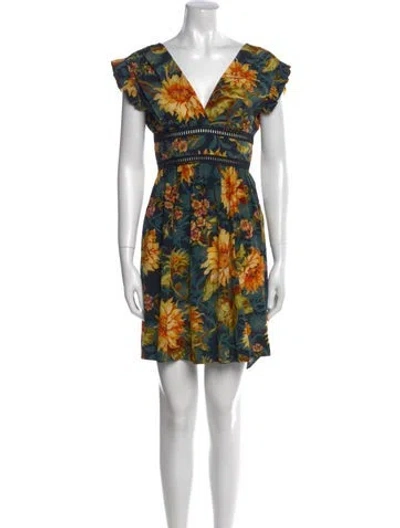 Pre-owned Sandro Silk Mini Dress In Green