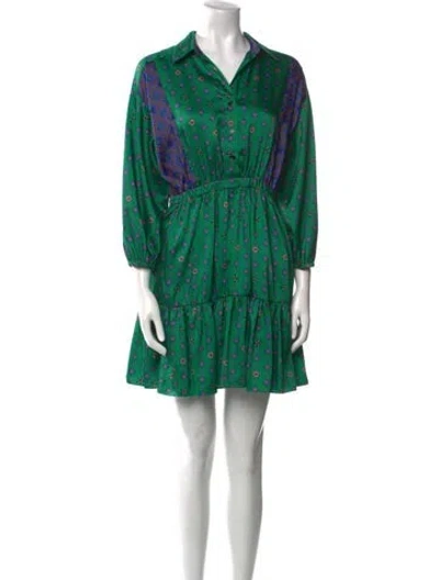 Pre-owned Sandro Silk Mini Dress In Green