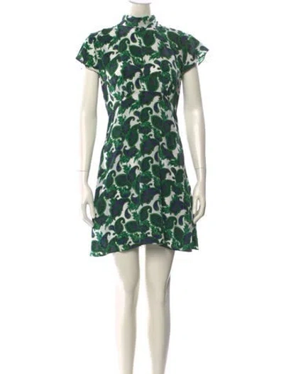 Pre-owned Sandro Silk Mini Dress In Green