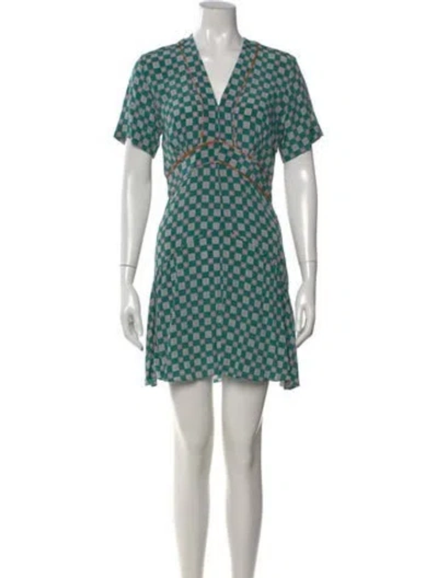 Pre-owned Sandro Silk Mini Dress In Green