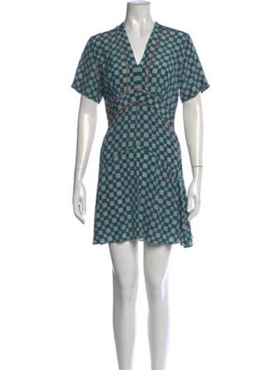 Pre-owned Sandro Silk Mini Dress In Green