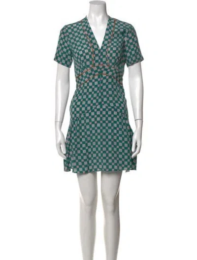 Pre-owned Sandro Silk Mini Dress In Green