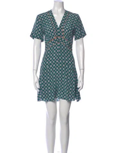 Pre-owned Sandro Silk Mini Dress In Green