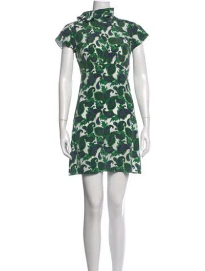 Pre-owned Sandro Silk Mini Dress In Green