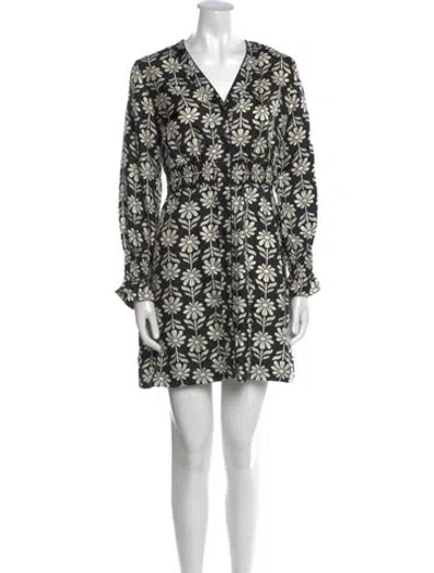 Pre-owned Sandro Silk Mini Dress In Multi