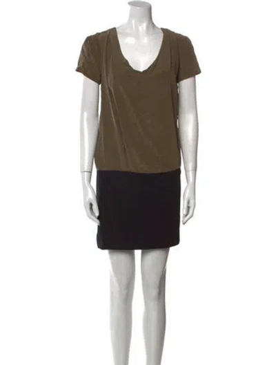 Pre-owned Sandro Silk Mini Dress In Multi