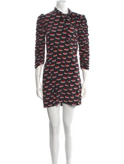 Pre-owned Sandro Silk Mini Dress In Multi