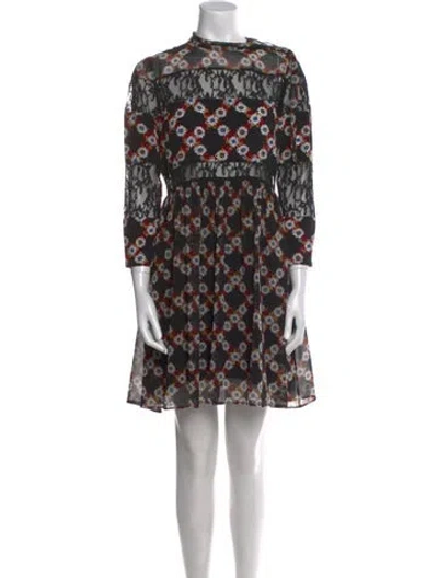 Pre-owned Sandro Silk Mini Dress In Multi