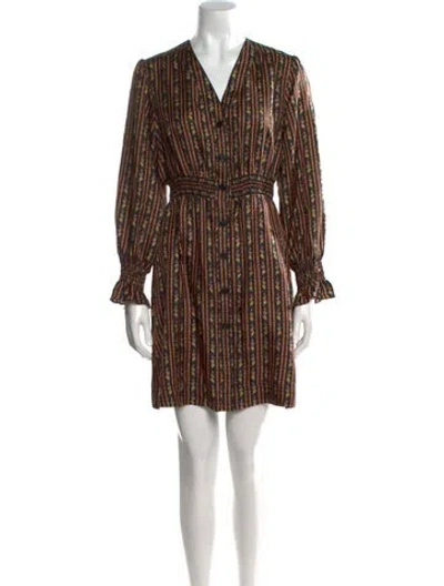 Pre-owned Sandro Silk Mini Dress In Multi