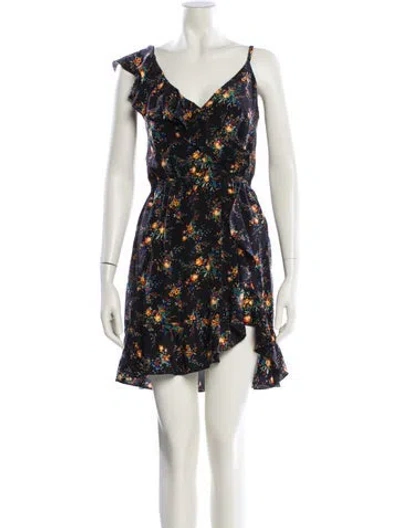 Pre-owned Sandro Silk Mini Dress In Multi