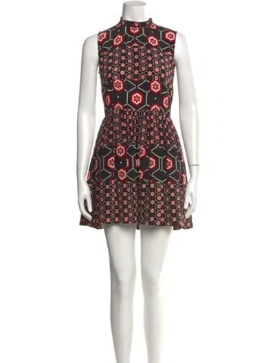 Pre-owned Sandro Silk Mini Dress In Multi
