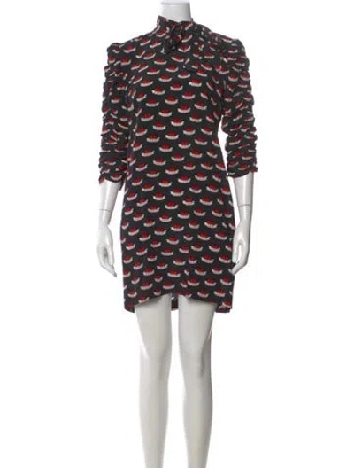 Pre-owned Sandro Silk Mini Dress In Multi