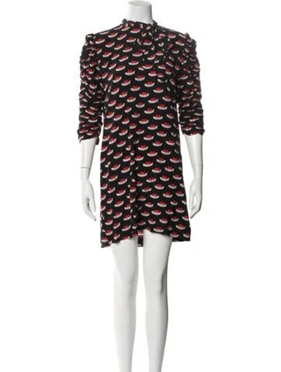 Pre-owned Sandro Silk Mini Dress In Multi