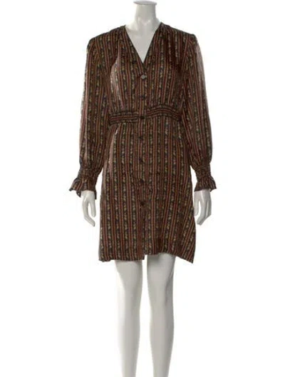 Pre-owned Sandro Silk Mini Dress In Multi