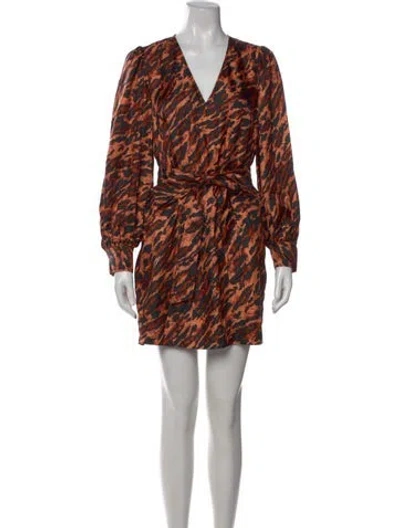 Pre-owned Sandro Silk Mini Dress In Multi