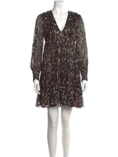 Pre-owned Sandro Silk Mini Dress In Multi