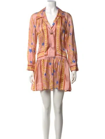 Pre-owned Sandro Silk Mini Dress In Multi