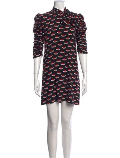 Pre-owned Sandro Silk Mini Dress In Multi