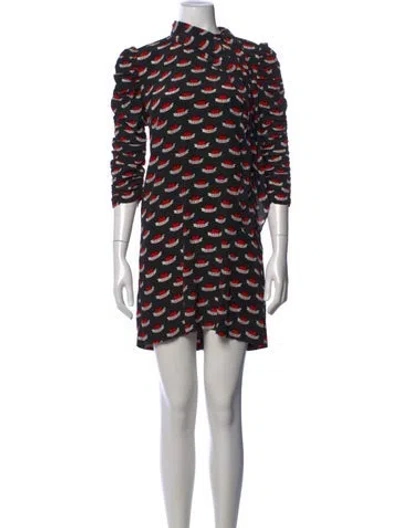 Pre-owned Sandro Silk Mini Dress In Multi