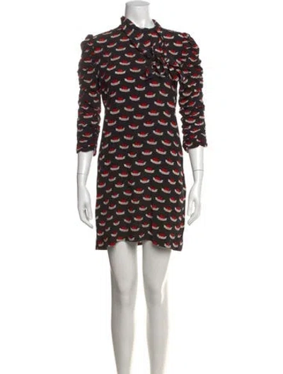 Pre-owned Sandro Silk Mini Dress In Multi