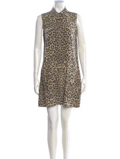 Pre-owned Sandro Silk Mini Dress In Neutral