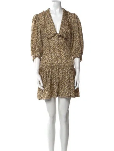 Pre-owned Sandro Silk Mini Dress In Neutral