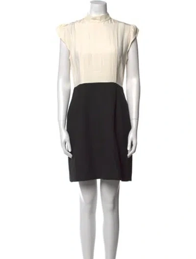 Pre-owned Sandro Silk Mini Dress In Neutral