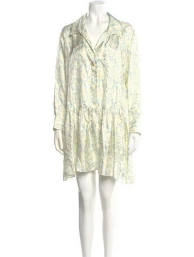 Pre-owned Sandro Silk Mini Dress In Neutral