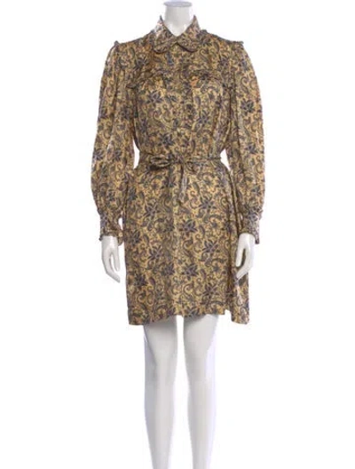 Pre-owned Sandro Silk Mini Dress In Neutral