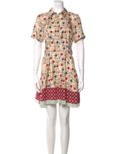 Pre-owned Sandro Silk Mini Dress In Neutral