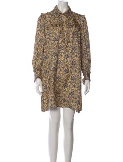 Pre-owned Sandro Silk Mini Dress In Neutral