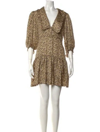 Pre-owned Sandro Silk Mini Dress In Neutrals