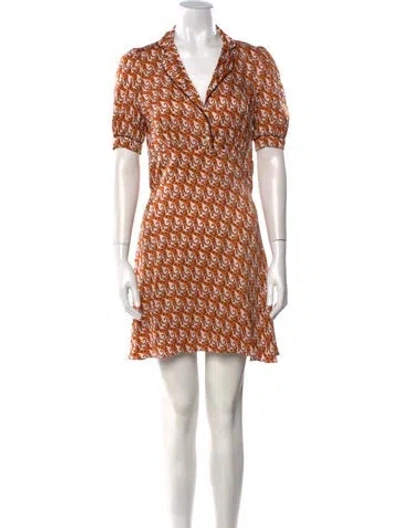 Pre-owned Sandro Silk Mini Dress In Orange