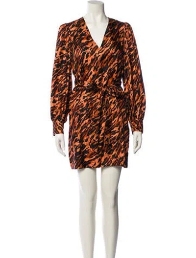 Pre-owned Sandro Silk Mini Dress In Orange