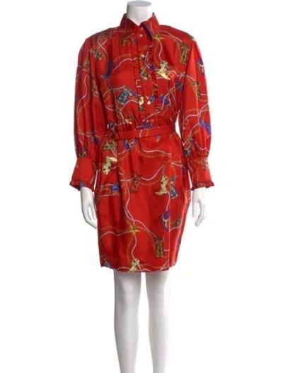 Pre-owned Sandro Silk Mini Dress In Orange